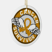 Survivor 14 Aanhangsel Kanker Keramisch Ornament (Rechts)