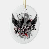Survivor 16 Brain Tumor Keramisch Ornament (Rechts)