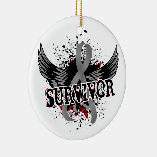 Survivor 16 Brain Tumor Keramisch Ornament (Rechts)