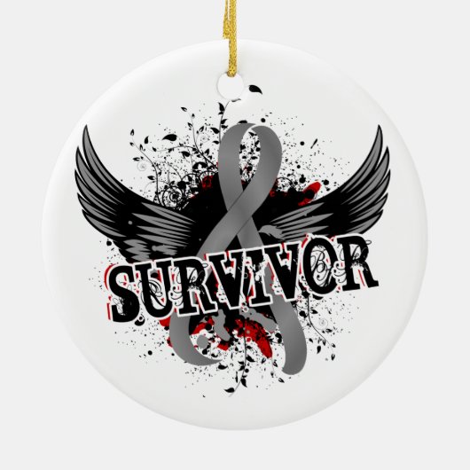 Survivor 16 Brain Tumor Keramisch Ornament (Achterkant)