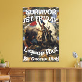Survivor 1e vrijdag drankrellen St. George Utah Canvas Afdruk (Insitu (Woonkamer))