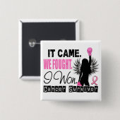 Survivor 22 Borstkanker Vierkante Button 5,1 Cm (Voorkant /achterkant)
