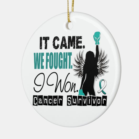 Survivor 22 Cervicale kanker Keramisch Ornament (Links)