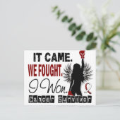 Survivor 22 hoofd- en halskanker briefkaart (Staand voorkant)