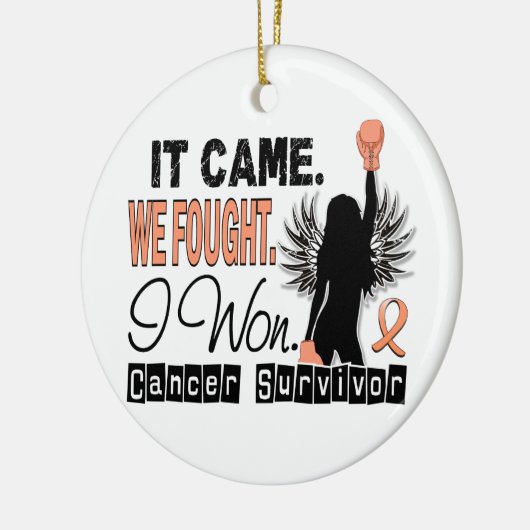 Survivor 22 Uteriene kanker Keramisch Ornament (Links)