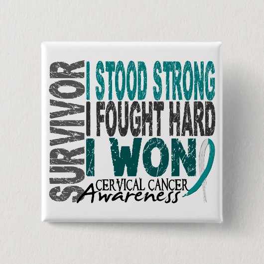 Survivor 4 Cervicale Kanker Vierkante Button 5,1 Cm (Voorkant)