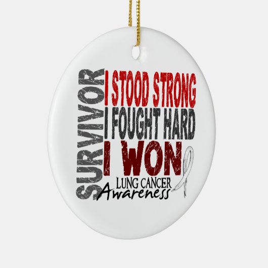Survivor 4 Lung Cancer Keramisch Ornament (Rechts)