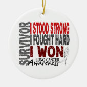 Survivor 4 Lung Cancer Keramisch Ornament (Voorkant)