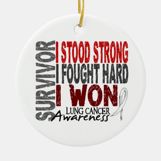 Survivor 4 Lung Cancer Keramisch Ornament (Voorkant)