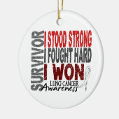 Survivor 4 Lung Cancer Keramisch Ornament (Links)