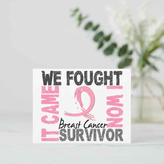 Survivor 5 Borstkanker Briefkaart (Staand voorkant)