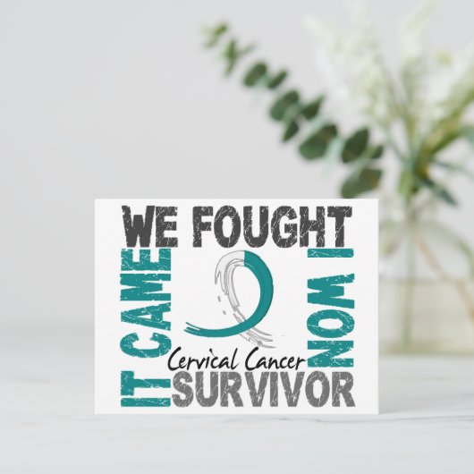 Survivor 5 Cervicale Kanker Briefkaart (Staand voorkant)