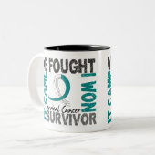 Survivor 5 Cervicale Kanker Tweekleurige Koffiemok (Voorkant links)
