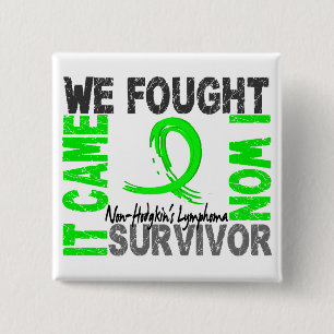 Survivor 5 Non-Hodgkin lymfoom Vierkante Button 5,1 Cm