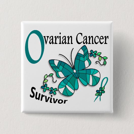 Survivor 6 Ovariumcarcinoom Vierkante Button 5,1 Cm (Voorkant)