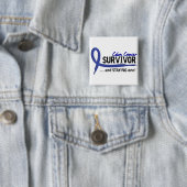 Survivor 8 Colon Cancer Vierkante Button 5,1 Cm (In situ)