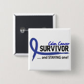 Survivor 8 Colon Cancer Vierkante Button 5,1 Cm (Voorkant /achterkant)
