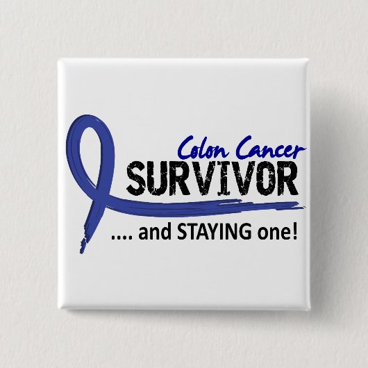 Survivor 8 Colon Cancer Vierkante Button 5,1 Cm (Voorkant)