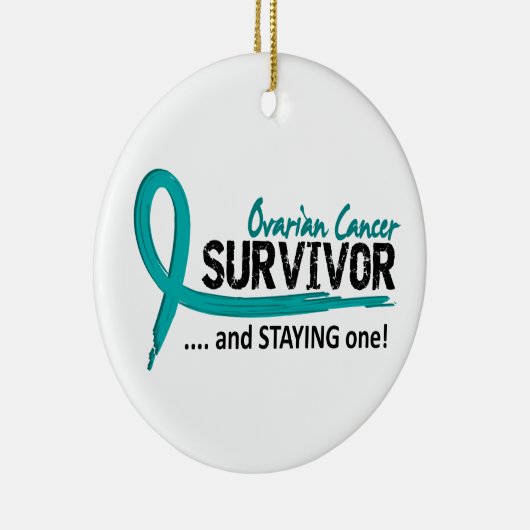 Survivor 8 Ovariumcarcinoom Keramisch Ornament (Rechts)