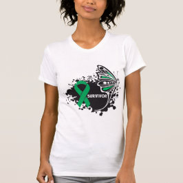 Survivor Abstracte Butterfly Leverkanker T-shirt
