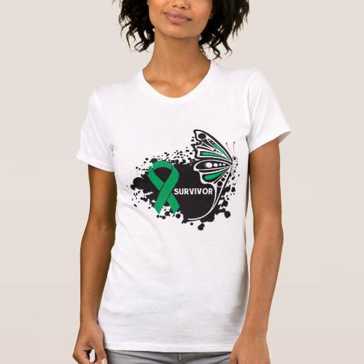 Survivor Abstracte Butterfly Leverkanker T-shirt (Voorkant)