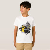 Survivor Abstracte Butterfly Neuroblastoma Cancer T-shirt (Voorkant volledig)