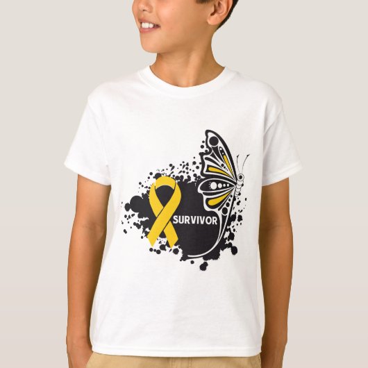 Survivor Abstracte Butterfly Neuroblastoma Cancer T-shirt (Voorkant)