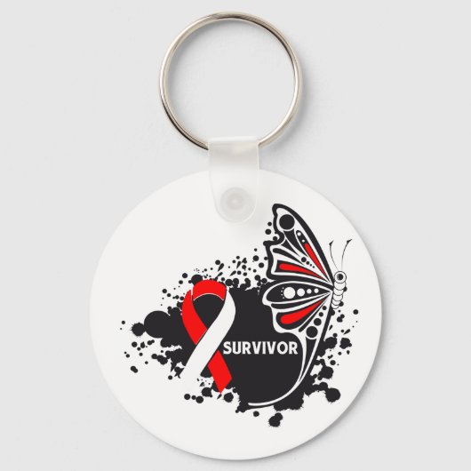 Survivor Abstracte Butterfly orale kanker Sleutelhanger (Voorkant)