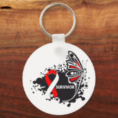 Survivor Abstracte Butterfly orale kanker Sleutelhanger (Voorkant)