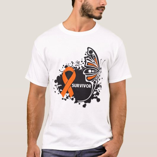 Survivor Abstracte vlinder Nierkanker T-shirt (Voorkant)