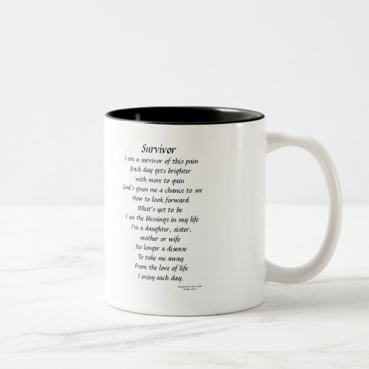 Survivor Afbeelding Tweekleurige Koffiemok (Rechts)