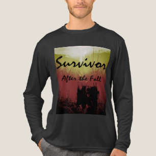 "Survivor After the Herfst" Zwart Geel Rood Ontwer Tri-Blend Shirt
