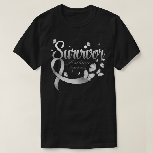Survivor Asthma Awareness Butterfly T-shirt (Design voorkant)