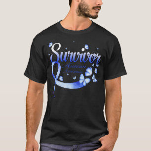 Survivor Autism Awareness Butterfly T-shirt