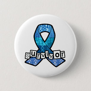 Survivor Blue Ribbon Ronde Button 5,7 Cm