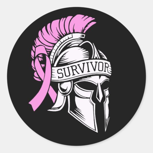 Survivor Borstkanker Ronde Sticker (Voorkant)