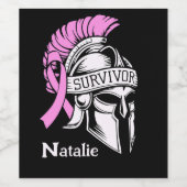 Survivor Borstkanker Wijn Etiket (Enkel label)