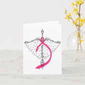 Survivor Bow Arrow Warrior Hope Pink Ribbon Breast Kaart (Gele Bloem)