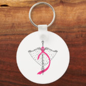 Survivor Bow Arrow Warrior Hope Pink Ribbon Breast Sleutelhanger (Voorkant)
