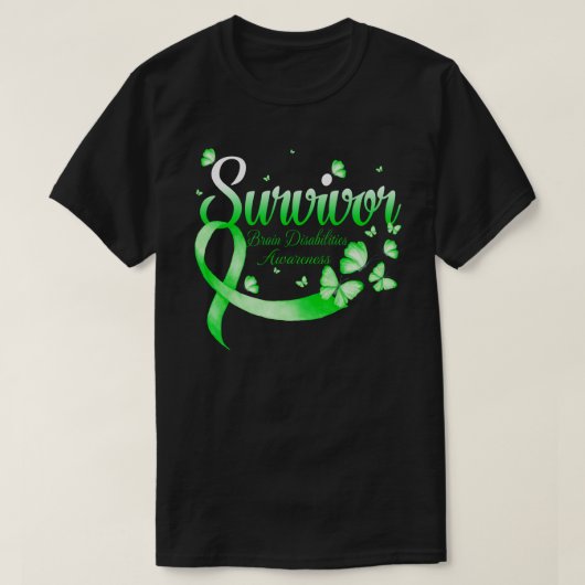 Survivor Brain Disabilities Awareness Butterfly T-shirt (Design voorkant)