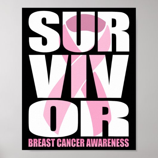 Survivor Breast Cancer Awareness Poster (Voorkant)