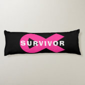 Survivor Breast Cancer Bewustheid Roze lint Lichaamskussen (Achterkant)