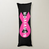 Survivor Breast Cancer Bewustheid Roze lint Lichaamskussen (Achterkant (Verticaal))