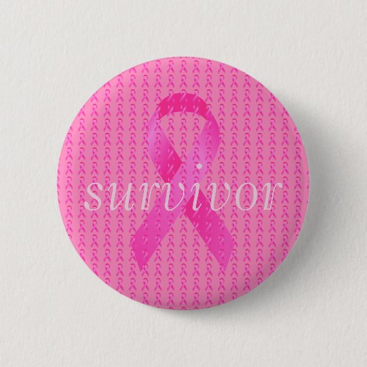 Survivor Breast Cancer Maand Roze Ribbon Ronde Button 5,7 Cm (Voorkant)