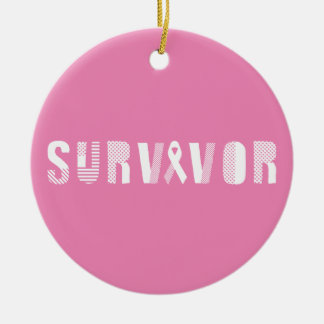 Survivor Cancer Ribbon Inspirerend Motivatie Keramisch Ornament