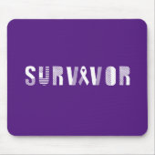 Survivor Cancer Ribbon Inspirerend Motivatie Muismat (Voorkant)