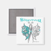 Survivor Celtic Butterfly - Cervical Cancer Magneet (Voorkant / Achterkant)