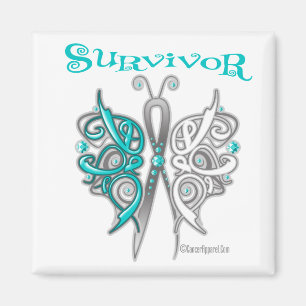 Survivor Celtic Butterfly - Cervical Cancer Magneet