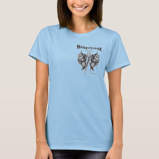 Survivor Celtic Butterfly - Melanoma T-shirt (Voorkant)