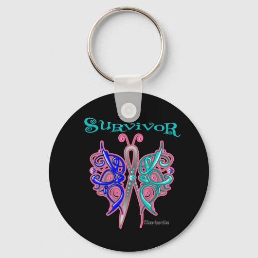 Survivor Celtic Butterfly - Thyroid Cancer Sleutelhanger (Voorkant)